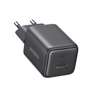 Зарядное устройство ugreen wall charger gan 1*usb-a, 1*type-c, 20w qc3.0, x514, черное Thumbnail 2