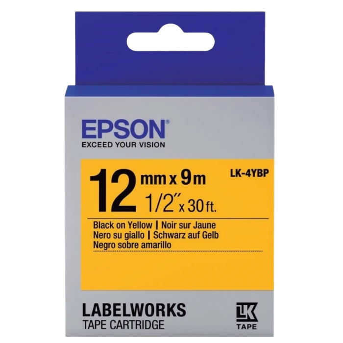 Cartuş de bandă epson lk-4ybp, 12 mm x 9 m 2