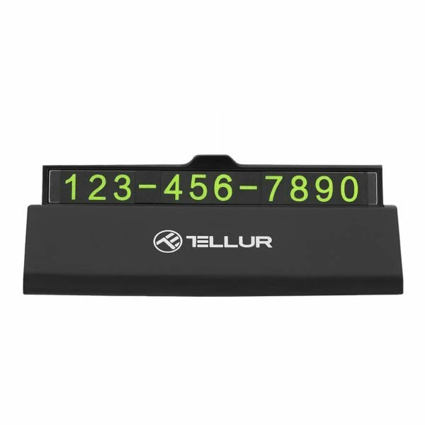 Suport auto, numar magnetic fosforescent, tellur black  tll171101 2