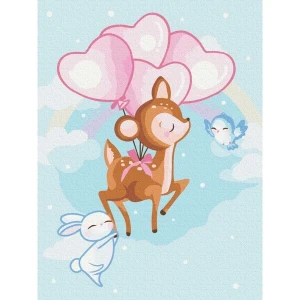 Pictură pe numere 30*40 сm (fără cutie) – prietenii micului cerb Thumbnail 3