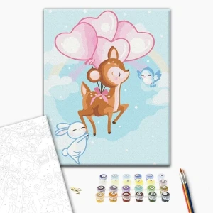 Pictură pe numere 30*40 сm (fără cutie) – prietenii micului cerb Thumbnail 2