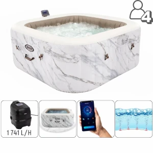 Intex jacuzzi spa gonflabil “calacatta dual zone deluxe”  175x71cm, 795l, 4 persoane