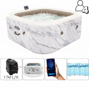 Intex jacuzzi spa gonflabil “calacatta dual zone deluxe”  175x71cm, 795l, 4 persoane