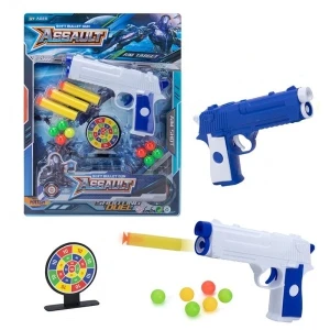 Set de joc cu pistol, gloanțe și țintă (2 culori)
