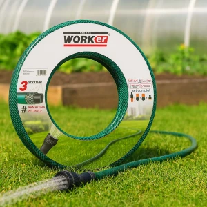 Furtun de gradina technoworker pvc 1/2x30m cu 4 duze in set