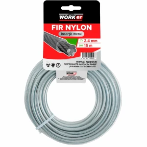 Fir nylon technoworker rotund 2.4 mm x 15 m cu insertie metalica
