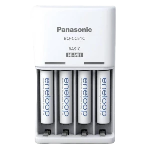 Încărcător acumulatori panasonic bq-cc51c, alb