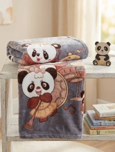 Мягкий пушистый плед для детей тёмно-серый