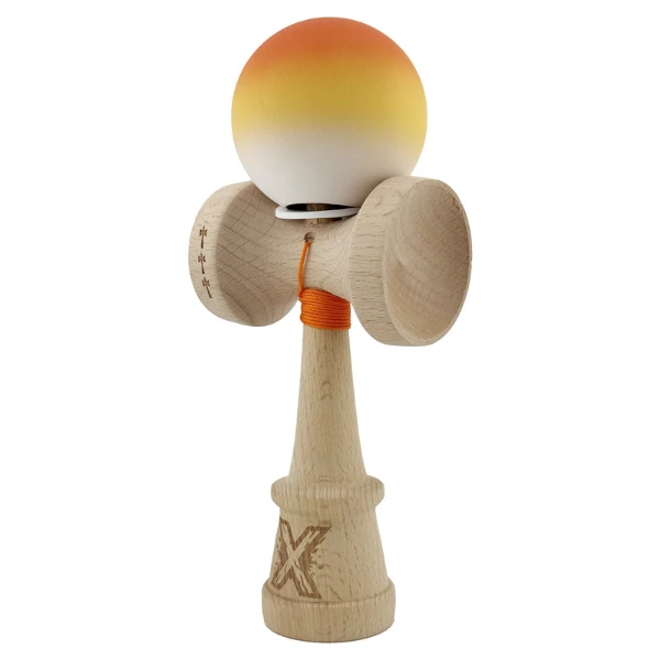 «kendama super sticky x original», rulment metalic, ața 62/65 cm, king size 7.5 x 6 x 18 cm, gradient galben-portocaliu 4