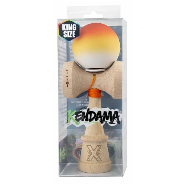 «kendama super sticky x original», rulment metalic, ața 62/65 cm, king size 7.5 x 6 x 18 cm, gradient galben-portocaliu 3