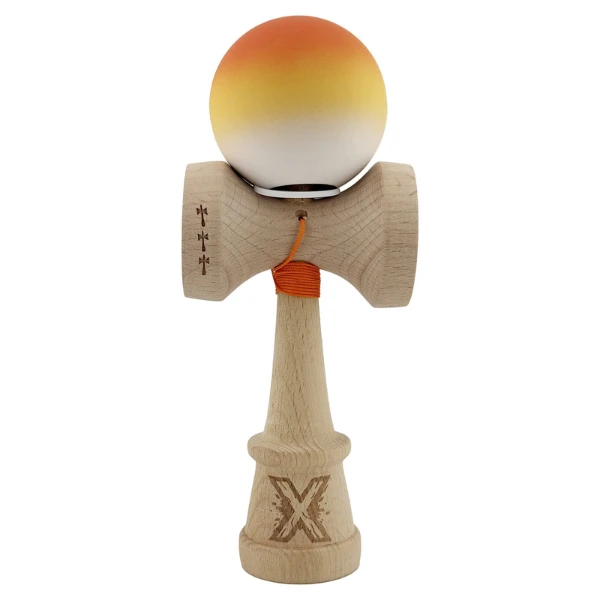 «kendama super sticky x original», rulment metalic, ața 62/65 cm, king size 7.5 x 6 x 18 cm, gradient galben-portocaliu 2