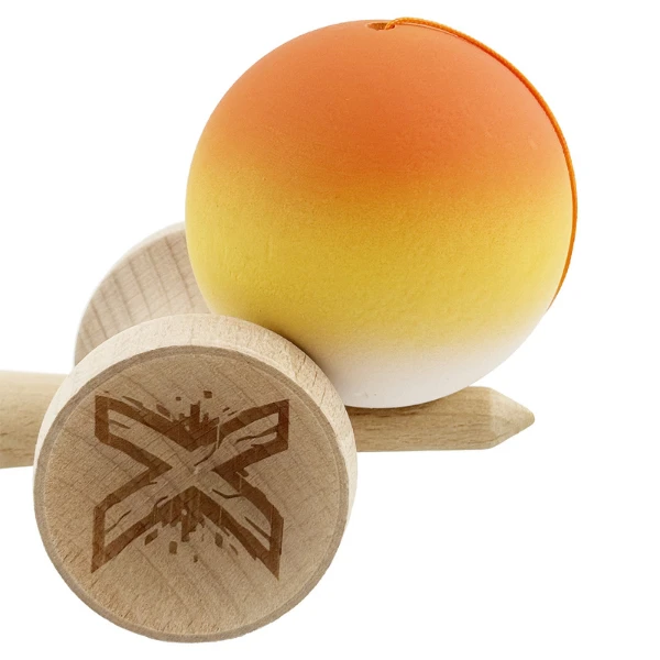 «kendama super sticky x original», rulment metalic, ața 62/65 cm, king size 7.5 x 6 x 18 cm, gradient galben-portocaliu 8
