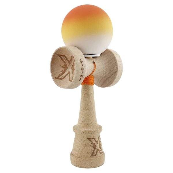 «kendama super sticky x original», rulment metalic, ața 62/65 cm, king size 7.5 x 6 x 18 cm, gradient galben-portocaliu 5