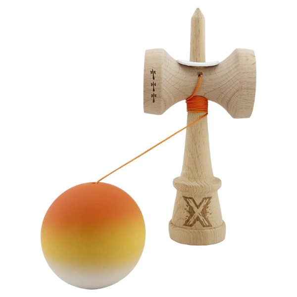 «kendama super sticky x original», rulment metalic, ața 62/65 cm, king size 7.5 x 6 x 18 cm, gradient galben-portocaliu 6