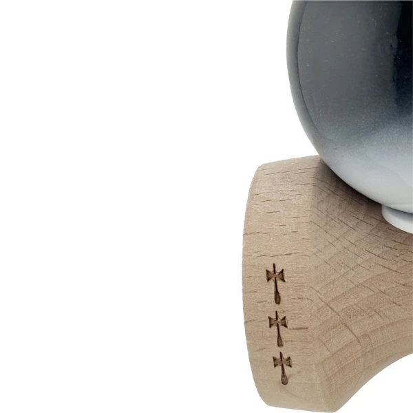 «kendama super sticky x original», rulment metalic, ața 62/65 cm, king size 7.5 x 6 x 18 cm, „yin-yang, finisaj lucios” 10