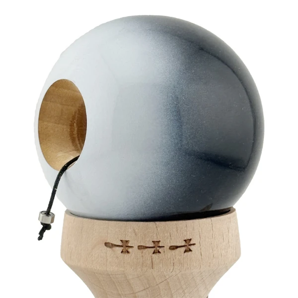 «kendama super sticky x original», rulment metalic, ața 62/65 cm, king size 7.5 x 6 x 18 cm, „yin-yang, finisaj lucios” 7