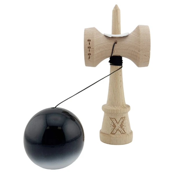 «kendama super sticky x original», rulment metalic, ața 62/65 cm, king size 7.5 x 6 x 18 cm, „yin-yang, finisaj lucios” 9