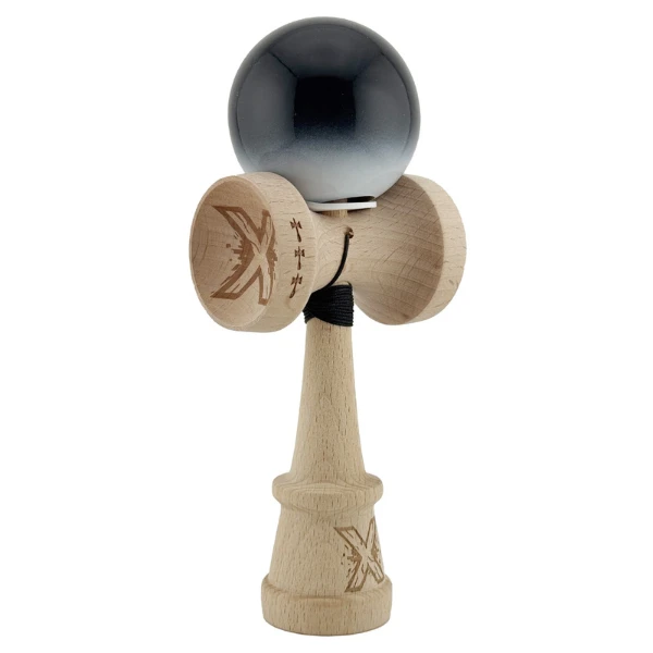 «kendama super sticky x original», rulment metalic, ața 62/65 cm, king size 7.5 x 6 x 18 cm, „yin-yang, finisaj lucios” 4