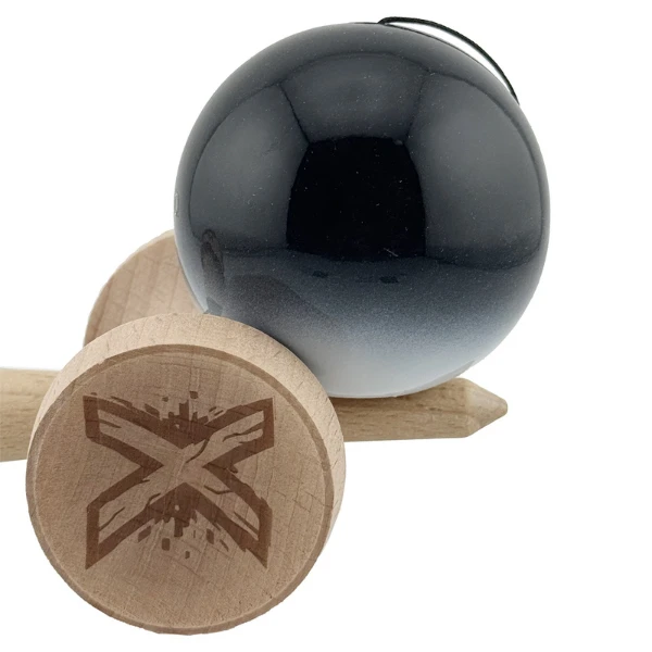 «kendama super sticky x original», rulment metalic, ața 62/65 cm, king size 7.5 x 6 x 18 cm, „yin-yang, finisaj lucios” 8