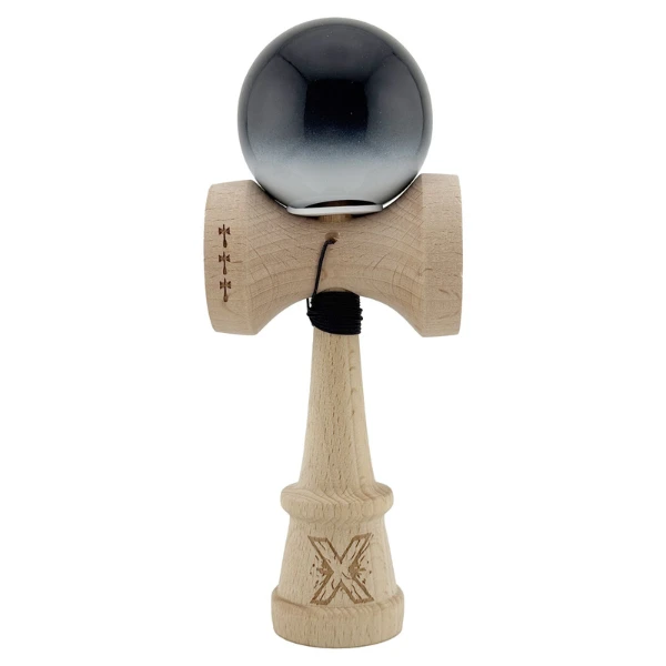 «kendama super sticky x original», rulment metalic, ața 62/65 cm, king size 7.5 x 6 x 18 cm, „yin-yang, finisaj lucios” 2