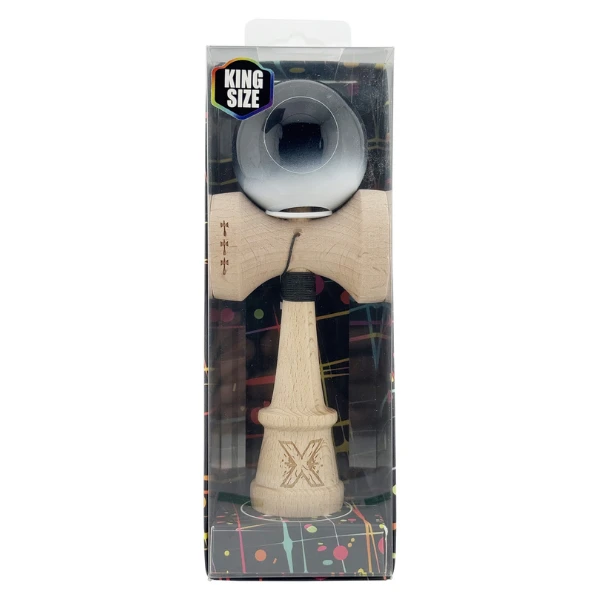 «kendama super sticky x original», rulment metalic, ața 62/65 cm, king size 7.5 x 6 x 18 cm, „yin-yang, finisaj lucios” 3