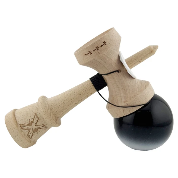 «kendama super sticky x original», rulment metalic, ața 62/65 cm, king size 7.5 x 6 x 18 cm, „yin-yang, finisaj lucios” 6