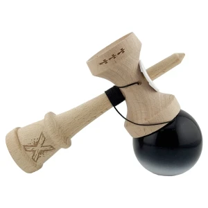 «kendama super sticky x original», rulment metalic, ața 62/65 cm, king size 7.5 x 6 x 18 cm, „yin-yang, finisaj lucios” Thumbnail 6