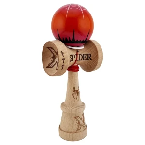 «kendama super sticky x original», rulment metalic, ața 62/65 cm, king size 7.5 x 6 x 18 cm, "păianjen" roșie Thumbnail 4