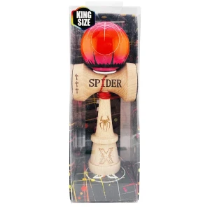 «kendama super sticky x original», rulment metalic, ața 62/65 cm, king size 7.5 x 6 x 18 cm, "păianjen" roșie Thumbnail 3