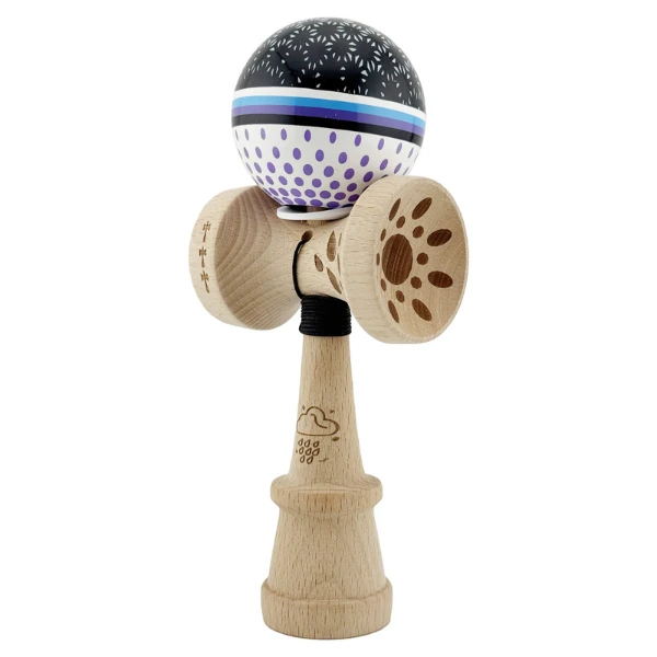«kendama super sticky x original», rulment metalic, ața 62/65 cm, king size 7.5 x 6 x 18 cm, „picături de ploaie” 5