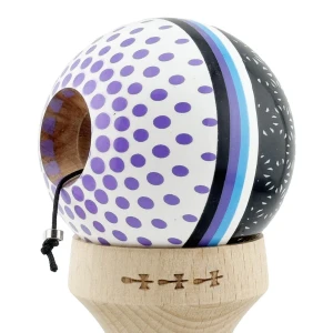 «kendama super sticky x original», rulment metalic, ața 62/65 cm, king size 7.5 x 6 x 18 cm, „picături de ploaie” Thumbnail 10