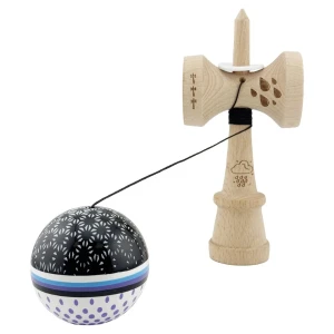 «kendama super sticky x original», rulment metalic, ața 62/65 cm, king size 7.5 x 6 x 18 cm, „picături de ploaie” Thumbnail 6