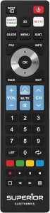 Universal remote superior suptrb019 for tv lg, samsung, sony, philips, panasonic ,  all functions for smart tv, 2x 1,5 v – aaa (not included)