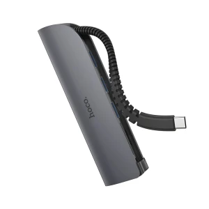 Hoco hub 5in1 type-c to 3*usb-a 3.0 + sd/ tf, hb17 easy connect, black Thumbnail 2
