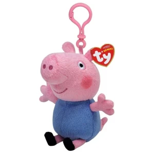 Breloc - purcelușa peppa - george 12 cm (beanie babies clip)