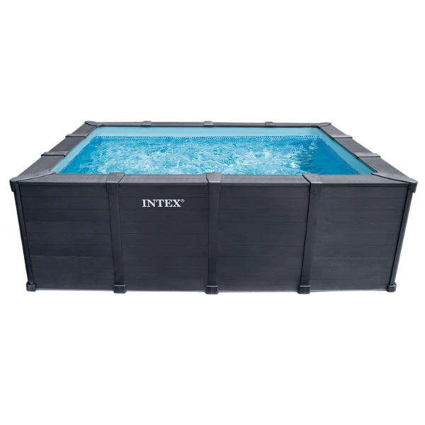 Intex piscină graphite gray panel 400x300x124 cm, 10091l, cadru metalic 3
