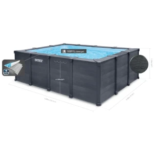 Intex piscină graphite gray panel 400x300x124 cm, 10091l, cadru metalic Thumbnail 4