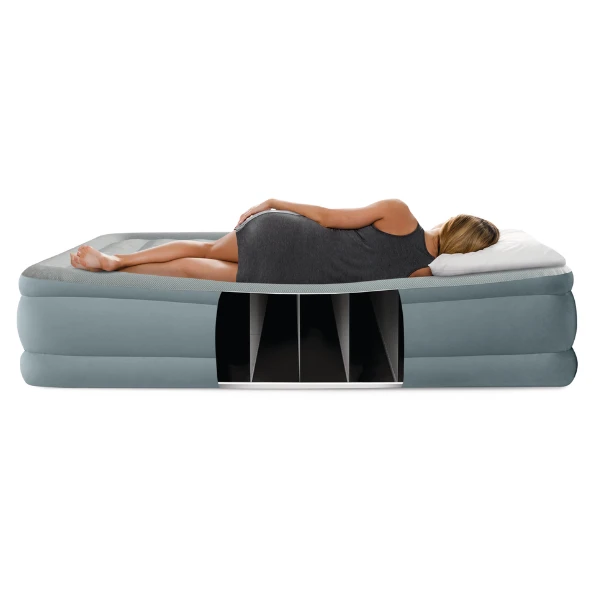 Intex pat gonflabil “velur queen premium comfort” 152x203x46 cm cu pompă încorporată 220v, până la 272 kg 4