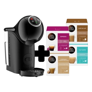 Cafetiera cu capsule krups genio s plus + capsule nescafe dolce gusto, 1500w, negru