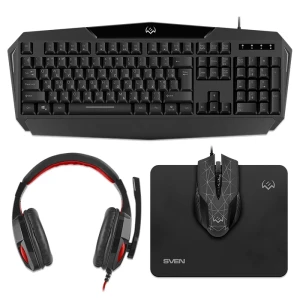Set tastatură + mouse + mouse pad + căști sven gs-4300, cu fir, negru Thumbnail 3