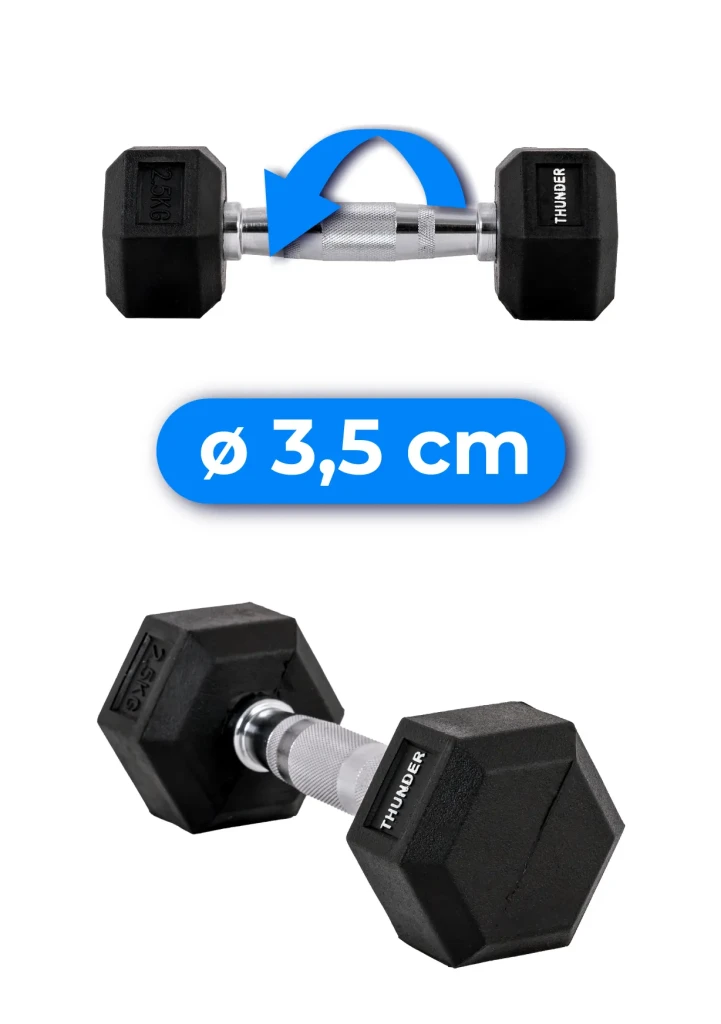Гантели hexagonal dumbbells thunder 2,5kg 2