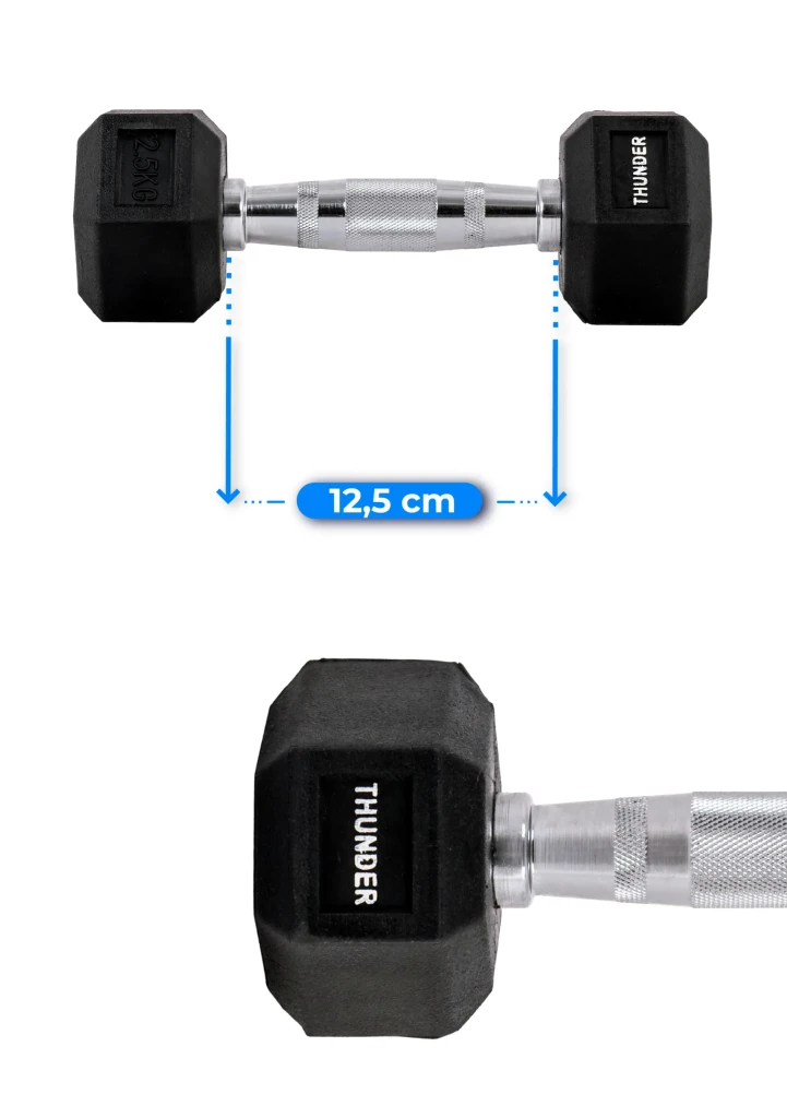 Гантели hexagonal dumbbells thunder 2,5kg 6