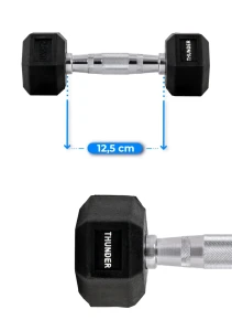 Гантели hexagonal dumbbells thunder 2,5kg Thumbnail 6