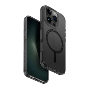 Uniq case for iphone 16 pro hybrid clario (eco) with magclick charging, smoke