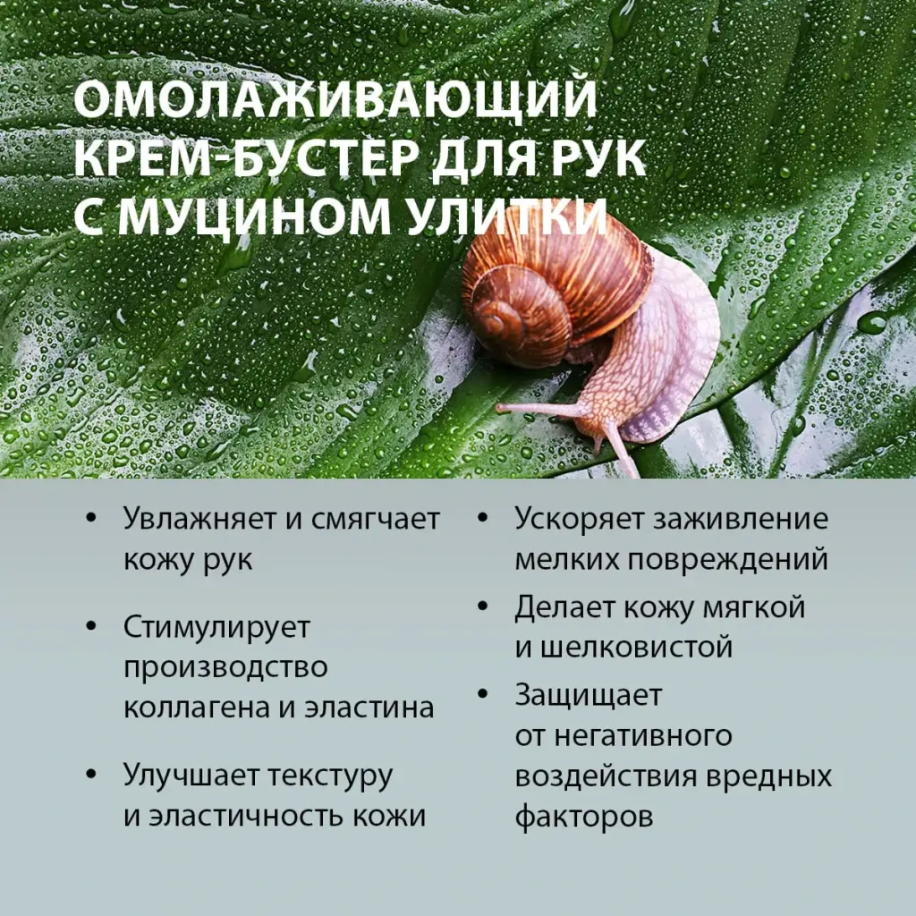 Cremă-booster rejuvenantă pentru mâini cu mucină de melc, 60 g 2