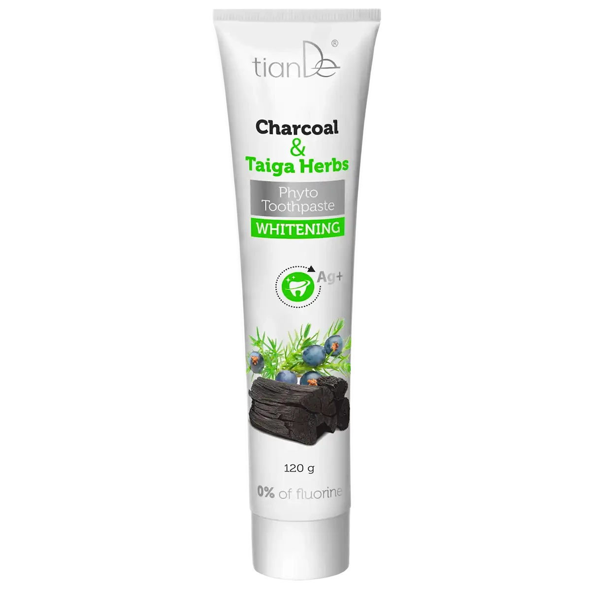 Pastă de dinți albire cu cărbune și ierburi din taiga, 120 g 2
