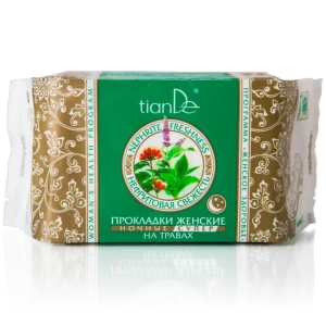 Absorbante femei cu ierburi „prospețime de nefrite” noapte super, 10 buc.