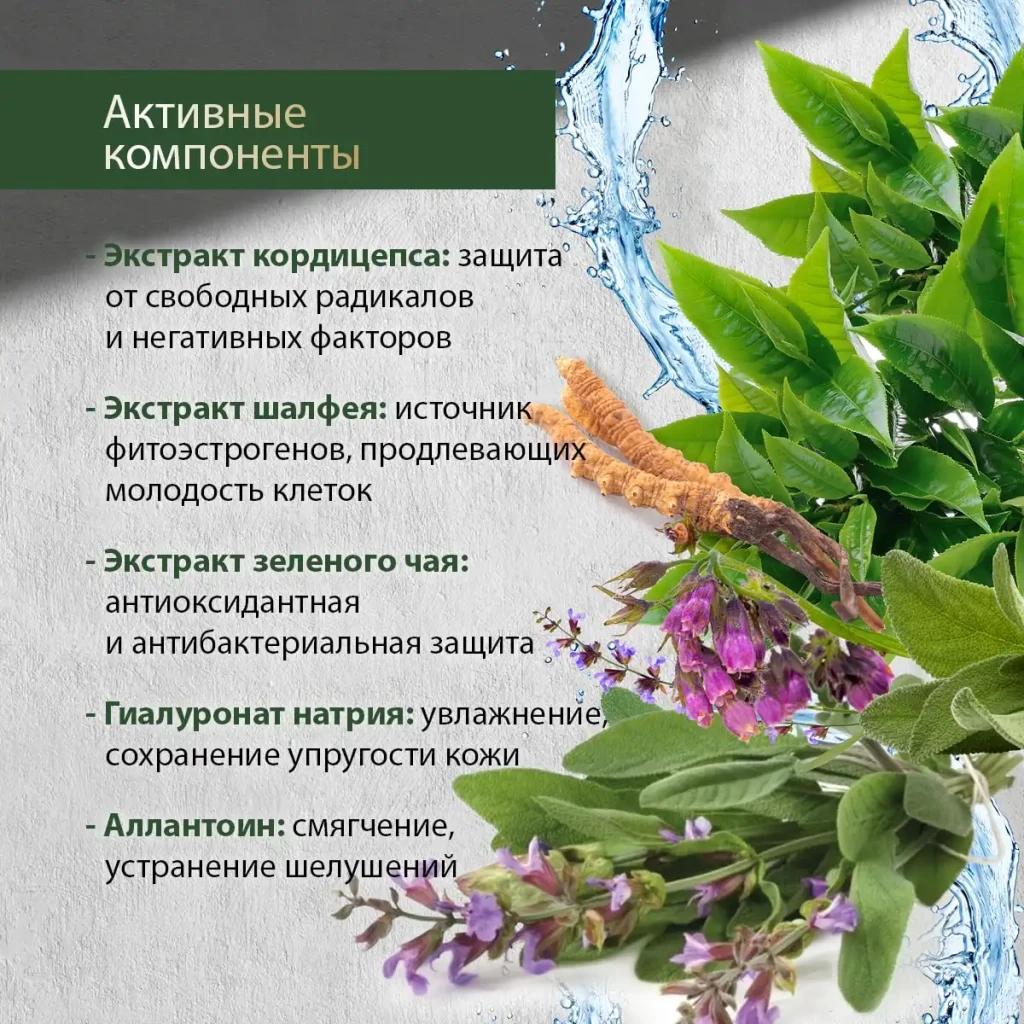 Cremă pentru față cu cordyceps și salvie, 50 g 5