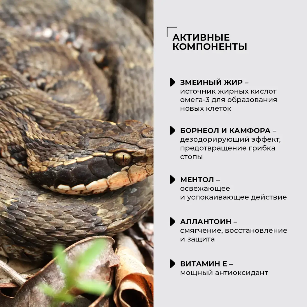 Профилактический крем для ног со змеиным жиром, 30 г 4
