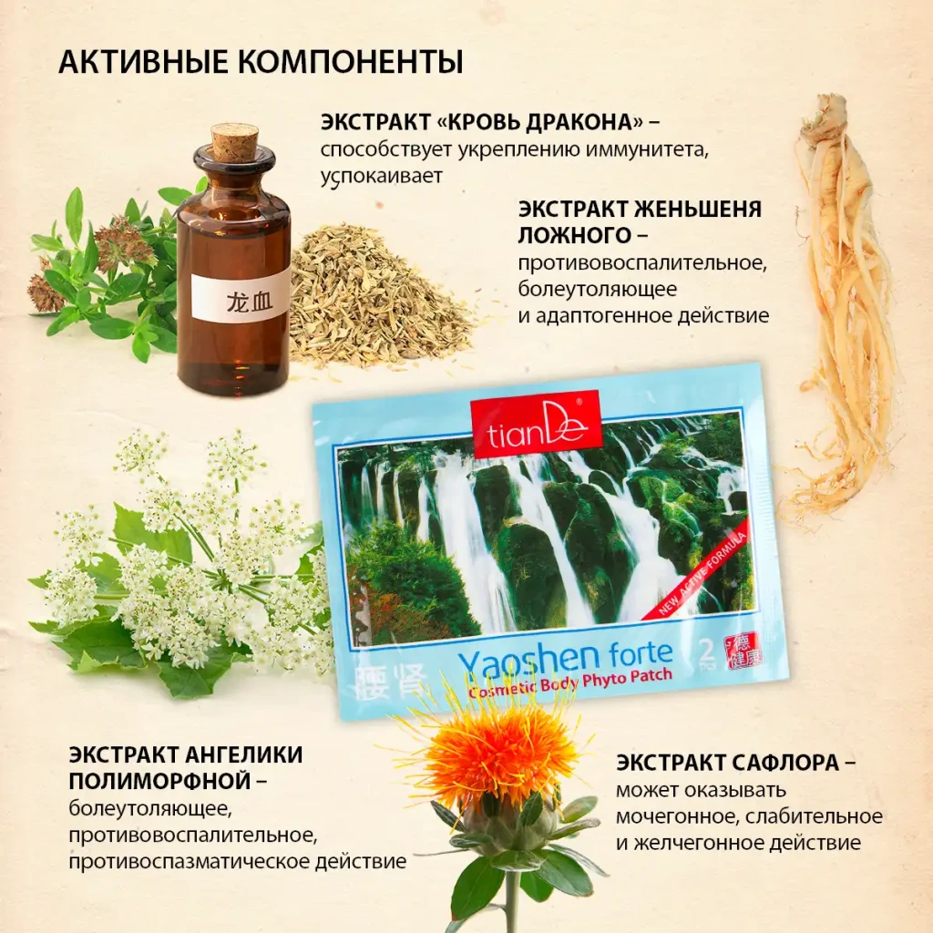 Фитопатч для тела косметический «яошень форте», 2 шт. 4
